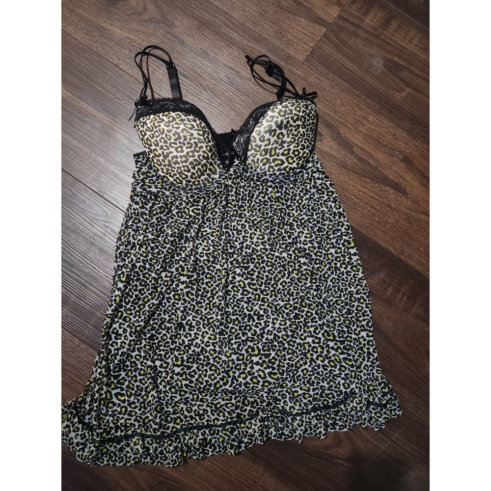 Rampage Intimates‎ Leopard Print Lacy Sheer Nightie Women's 2XL • Sexy Lingerie